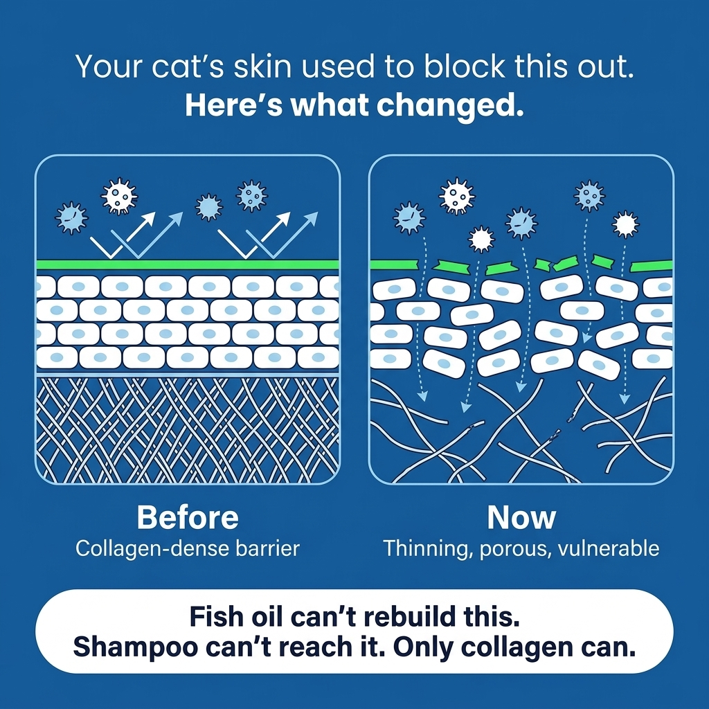 Healthy, Silky Coat in a Drop That Reaches The Collagen Layer.